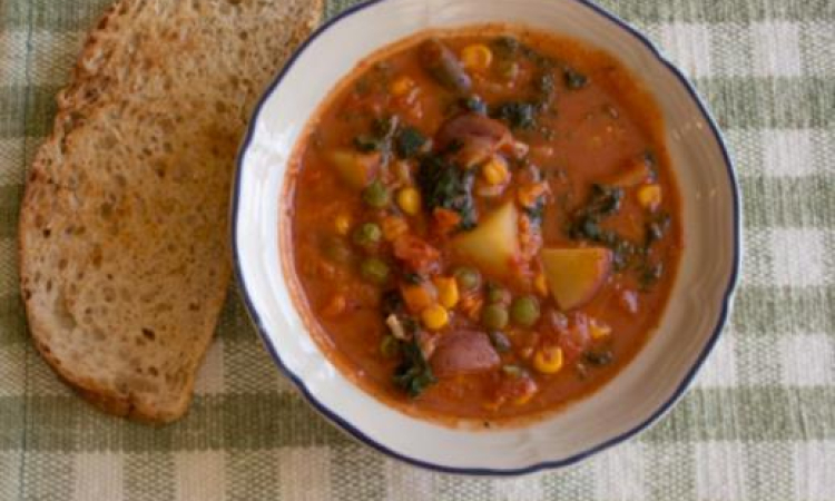 Rustic Tomato, Rice &amp; Kale Stew
