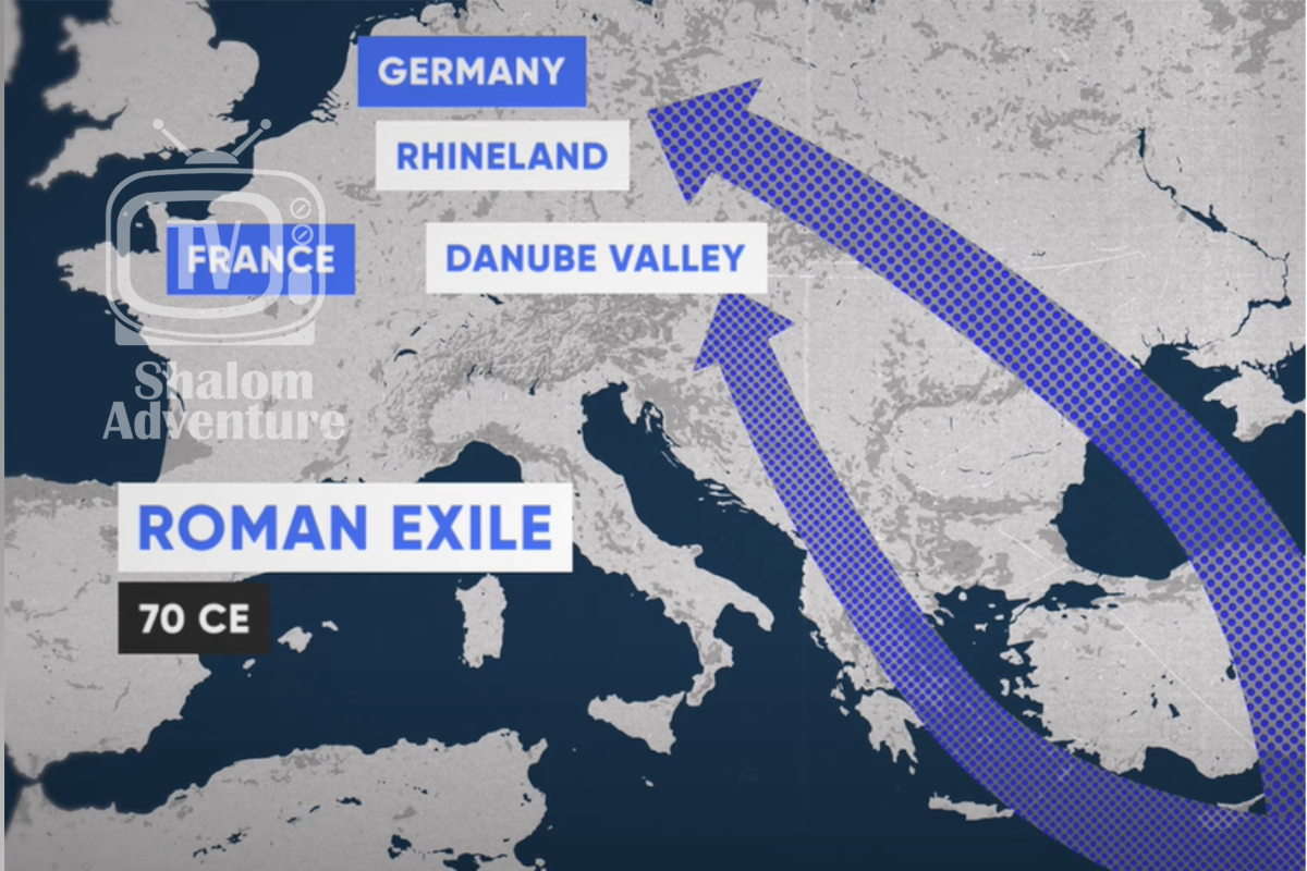 Map of immigrations after the Roman exile.