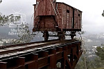 Photo of a Box Car on exhibit at Yad Vashem